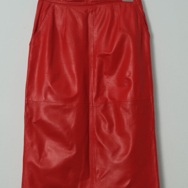 GENUINE LEATHER RED SKIRT